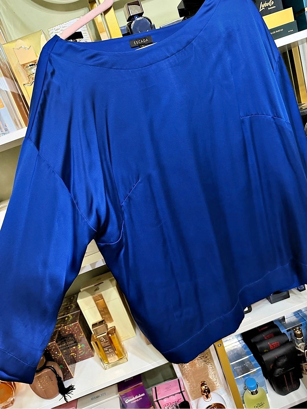 Escada Blue Draped Tunic